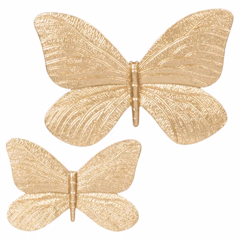 Decoraciones de pared de mariposas doradas Maisons du Monde (pack de 2)