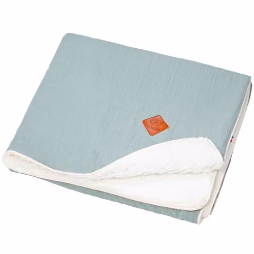 Manta de bebé Sherpa Sevira Kids en algodón y poliéster disponible en verde, gris o blanco