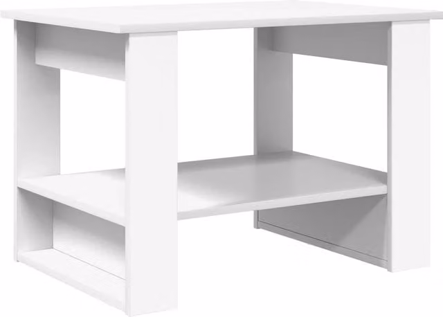 Mesa de café rectangular SYFAX en color blanco y madera de ingeniería, An/P/Al: 72 x 50 x 50 cm