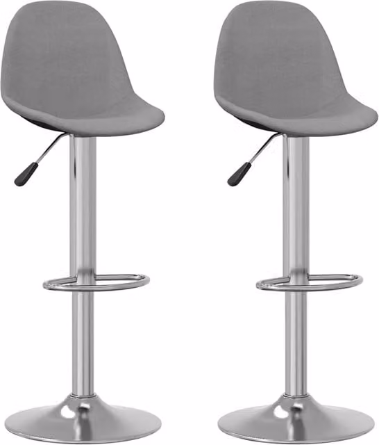 Set de 2 taburetes de cocina SYFAX en tela gris y estructura metálica para adultos