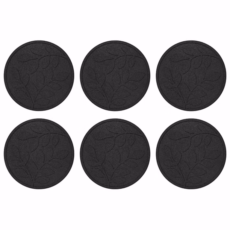 Set de 6 piedras decorativas redondas vidaXL en color negro, Diámetro: 44 cm, Altura: 2 cm
