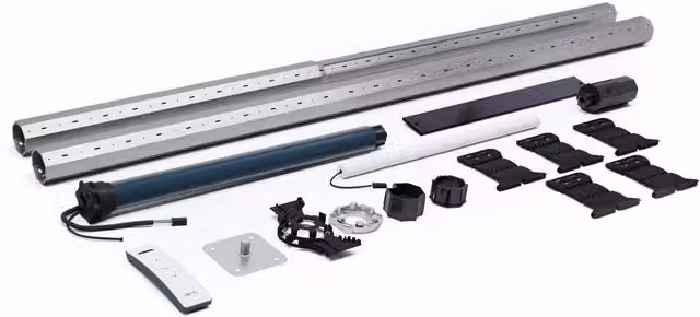 Kit de motorización solar Somfy de 10 Nm con diámetro de 60 mm y longitud de 2,5 m en color gris