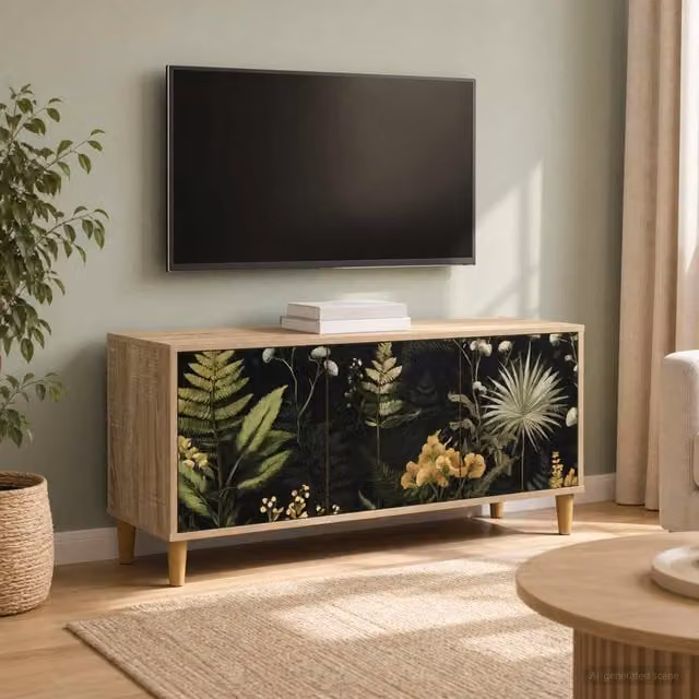 Mueble de TV Rhenen Maison Exclusive en color Sonoma con acabado mate, An/P/Al: 102 x 33 x 50 cm
