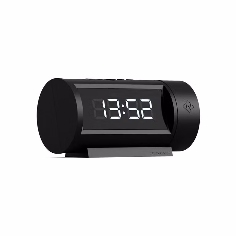 Reloj despertador digital Newgate Pil con termómetro e iluminación en color negro