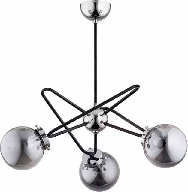 Lámpara de techo Alfa Sagito 27603 en metal y vidrio ahumado gris y cromo para salón o dormitorio