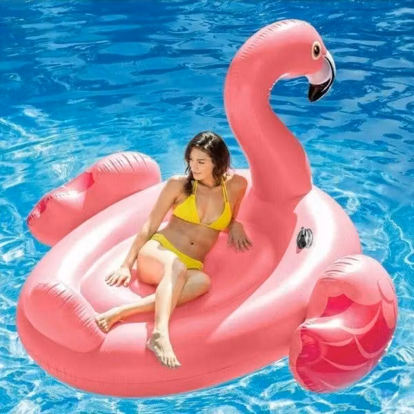 Piscina inflable isla flotante Trade Shop Traesio color rosa An/P/Al: 200 x 200 x 120 cm