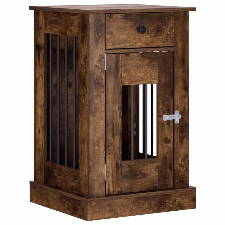 Mueble para jaula de perro vidaXL en color marrón roble ahumado, An/P/Al: 50 x 47,5 x 80 cm