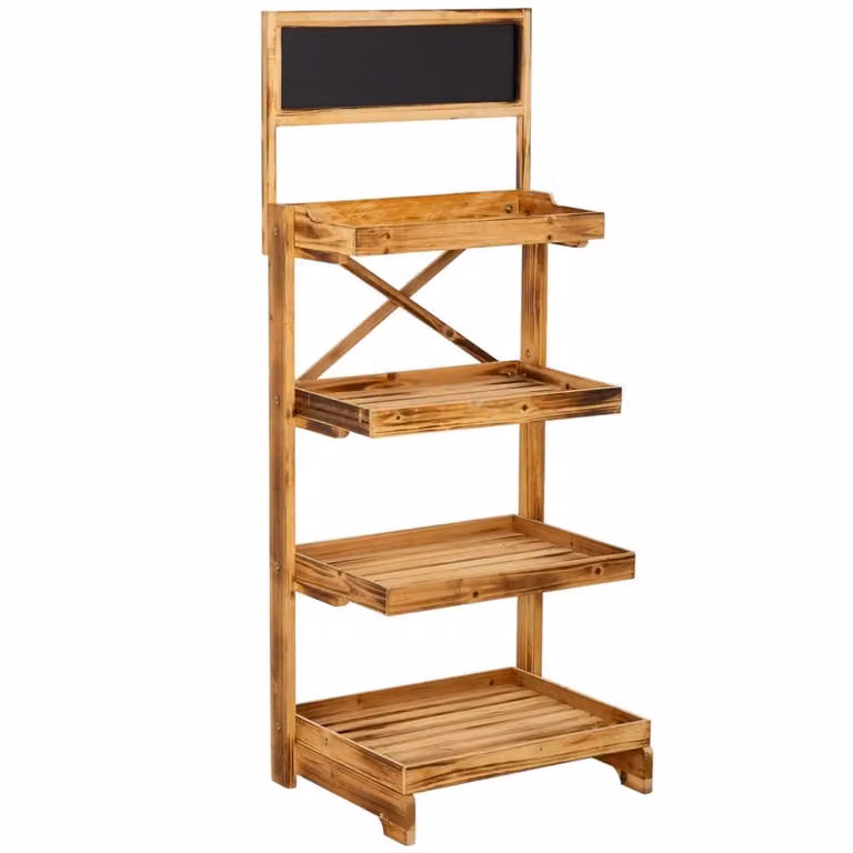 Carro expositor estantería de madera Wanderlust color marrón y gris An/P/Al: 53 x 39 x 128 cm