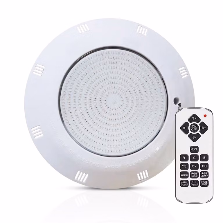 Lámpara LED Ledbox para piscina de superficie con RGB y blanco neutro 4000K de 35W, multicolor y regulable con mando a distancia