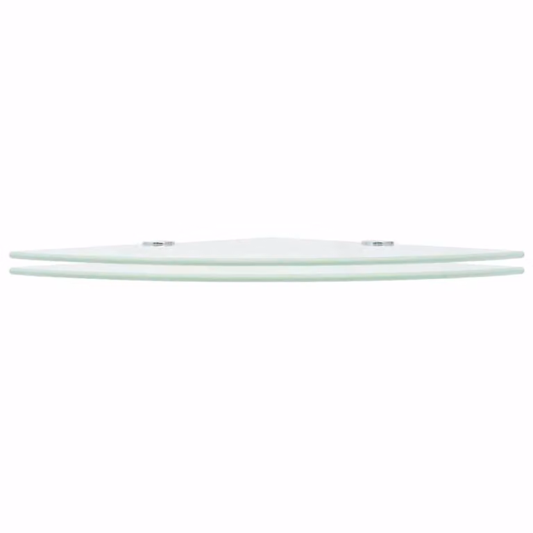 Set de 2 estantes de esquina de vidrio blanco con soportes cromados vidaXL de 35 x 35 cm
