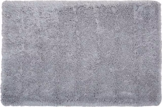 Alfombra de pelo largo Beliani Cide en gris claro, diseño rectangular con mechones de algodón, An/P: 140 x 200 cm