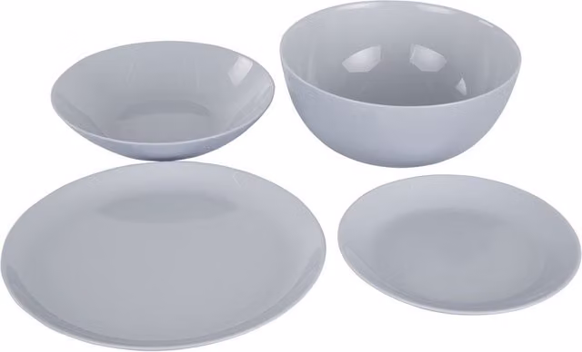 Vajilla de servicio de cena Diwali Granit de Luminarc en color gris de vidrio y cerámica