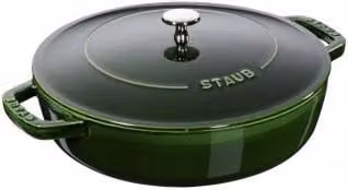 Cazuela Braiser Staub de Hierro Fundido Esmaltado con Tapa, Diámetro: 24 cm