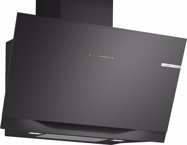 Campana decorativa de pared Bosch Serie 8 en color negro con cristal y pantalla LED de 90 cm