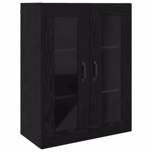 Armario de pared colgante moderno Helloshop26 en color negro, An/P/Al: 69,5 x 34 x 90 cm