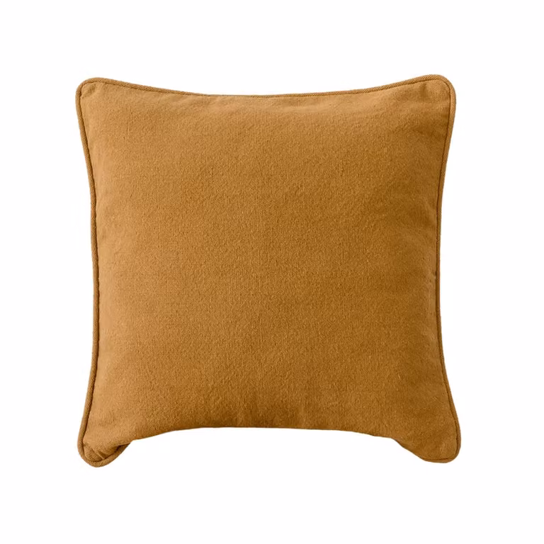 Cojín cuadrado de algodón Kenay Home color amarillo 45 x 45 cm