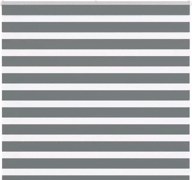 Estor cebra SYFAX de diseño rayado en color gris, fabricado en poliéster, Ancho: 155,9 cm