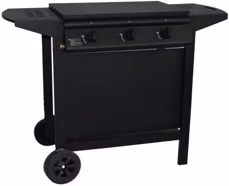 Barbacoa de gas Grill-garden con 3 quemadores, rejilla de hierro fundido y funda protectora en color negro