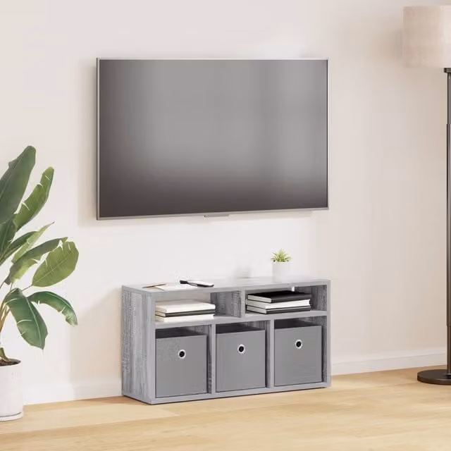 Mueble bajo con cajón Maison Exclusive en gris sonoma para salón, diseño moderno y acabado mate, An/P/Al: 72 x 22,5 x 38 cm