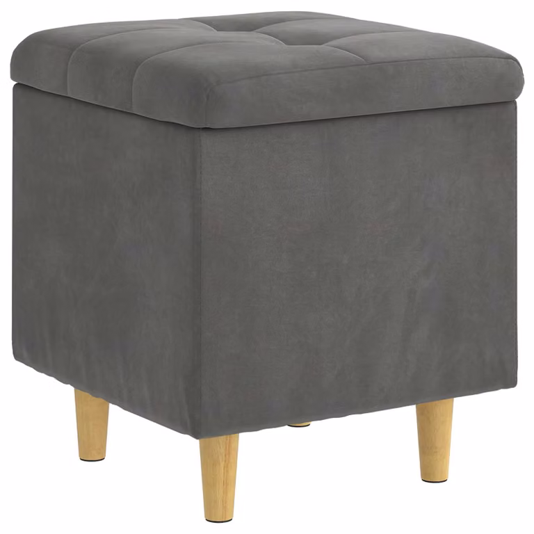 Puf con almacenamiento vidaXL moderno en gris oscuro y marrón, An/P/Al: 40 x 40 x 45 cm