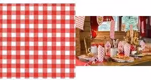 Servilletas de papel Papstar Vichy en rojo y blanco, 100 piezas