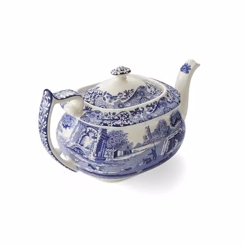 Tetera de cerámica Spode Blue Italian con diseño floral de 1,1 l