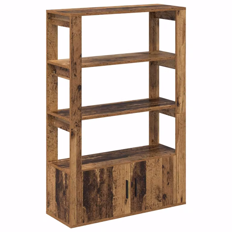 Vitrina de madera vidaXL en color marrón con acabado madera vieja, An/P/Al: 30 x 80 x 119.5 cm