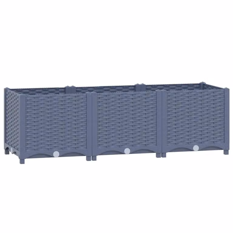 Arriate de polipropileno vidaXL color gris An/P/Al: 120 x 40 x 38 cm