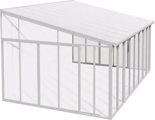 Veranda de aluminio Palram San Remo con policarbonato, color blanco, An/P/Al: 425 x 400 x 310 cm