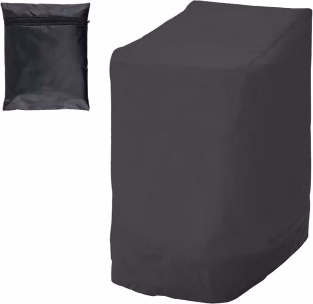 Funda impermeable para 6 sillas de jardín apilables XISRENS, resistente a los rayos UV, tejido Oxford 210D, color negro, An/P/Al: 114 x 85 x 65 cm