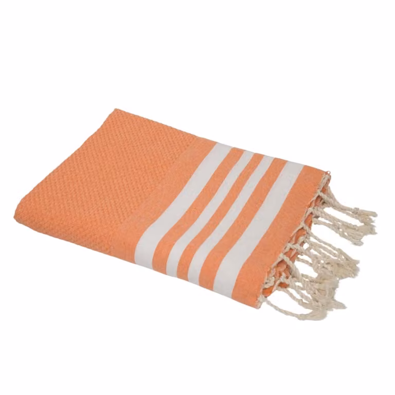 Fouta de algodón Febronie con diseño de panel de abeja en color naranja, 100 x 200 cm