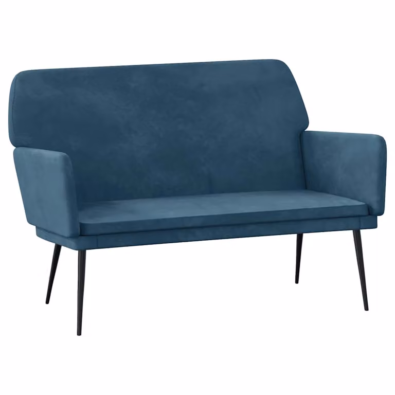 Banco de terciopelo azul con reposabrazos y estructura metálica vidaXL An/P/Al: 108 x 79 x 79 cm