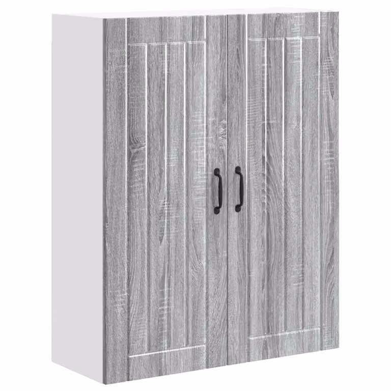 Armario de pared para cocina vidaXL LUCCA Gris, An: 80 cm, P: 31 cm, Al: 100 cm