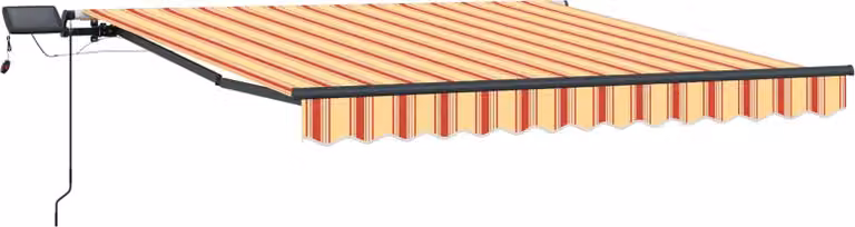 Toldo retráctil Syfax de aluminio y poliéster en amarillo y naranja, An: 350 cm, Al: 250 cm