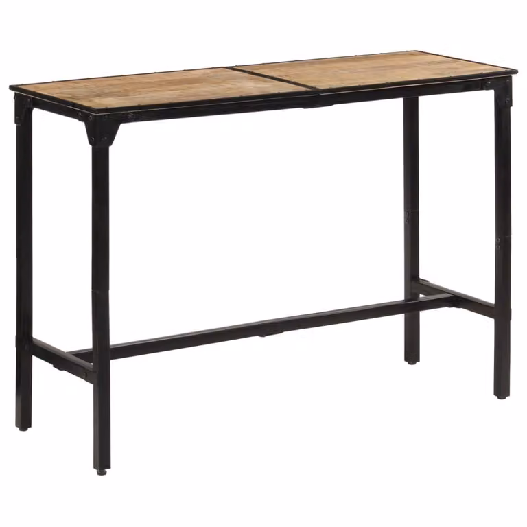 Mesa de bar Syfax de madera de mango rústica en marrón y multicolor An/P/Al: 150 x 55 x 107 cm