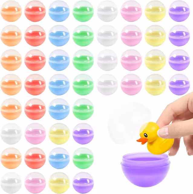 Lote de 100 adornos navideños de plástico transparente y multicolor de FNINIJEDE para colgar en tus celebraciones y manualidades DIY