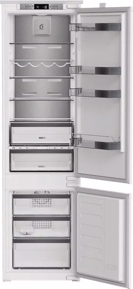 Frigorífico combinada Whirlpool WHKN 3283 B4E de color blanco con capacidad de 284 litros, tecnología No Frost, compartimento Zero Degree Zone y clase energética E