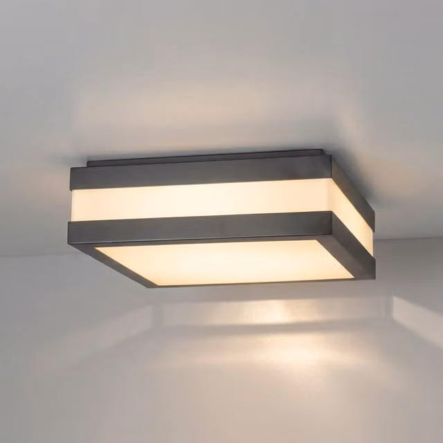 Aplique plafón cuadrado Rabalux en metal para baño o terraza con protección IP44 y casquillo E27