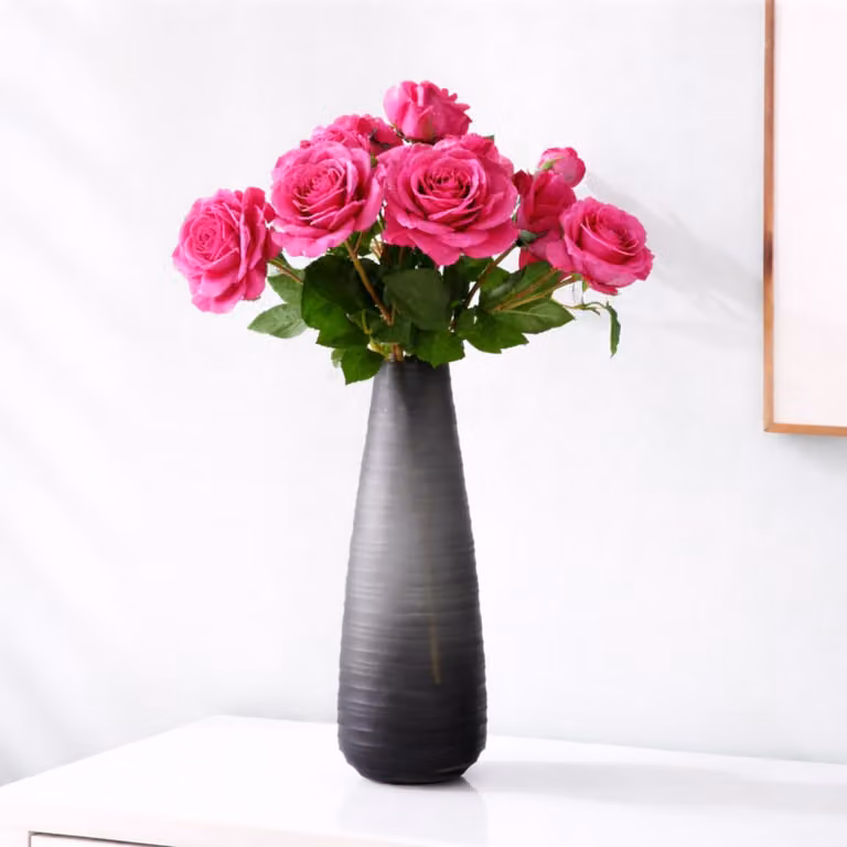 Tallo de rosa artificial con capullo de Sia Deco en color rojo, Altura: 53 cm