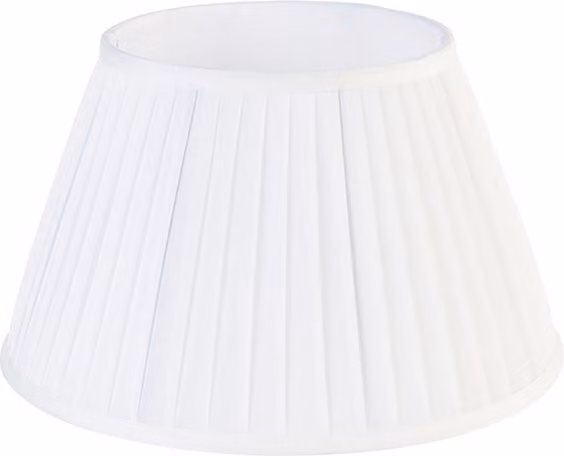 Pantalla de lámpara clásica de estilo retro Qazqa en tela plisada color blanco o beige, forma redonda, Diámetro: 35 cm, para casquillo E27