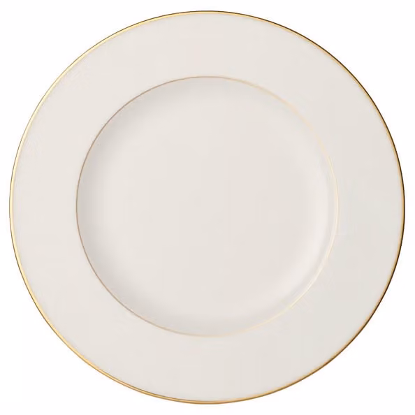 Plato llano Villeroy & Boch Anmut Gold de porcelana en color blanco y oro, Diámetro: 27 cm