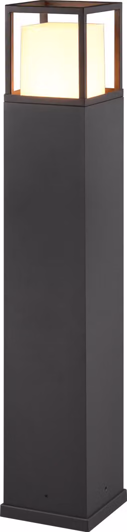 Lámpara de poste LED TRIO WITHAM para jardín en metal y aluminio, color gris, Altura: 80 cm