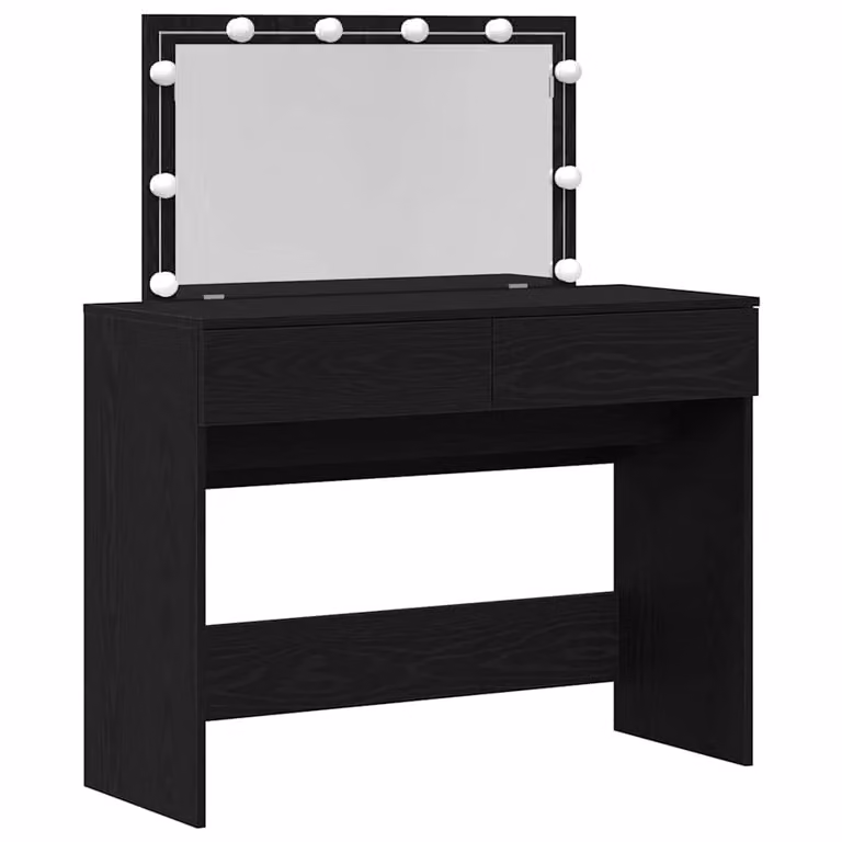 Mesa tocador moderna vidaXL en roble y negro de madera de ingeniería An/P/Al: 100 x 40 x 120 cm