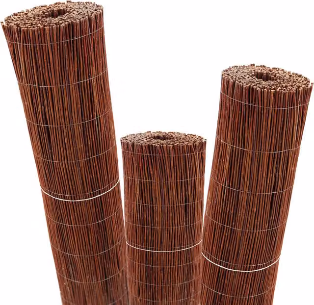 Estera de mimbre tejida Aquagart color marrón para privacidad en jardín, An/Al: 120 x 35 cm
