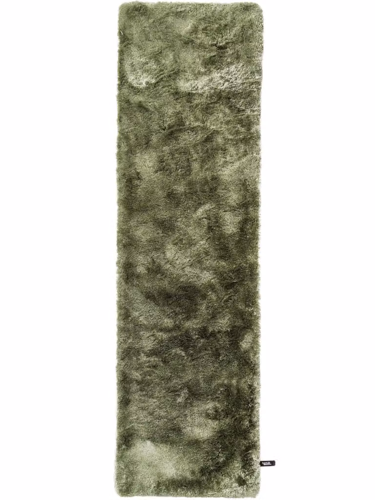 Alfombra de pelo largo Benuta en color verde, diseño moderno y rectangular, An/P: 80 x 300 cm