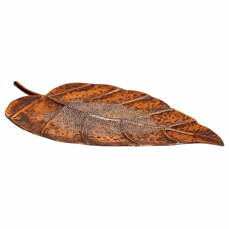Hoja decorativa de metal Wanderlust deco con diseño floral y étnico en colores dorado y marrón para mesa