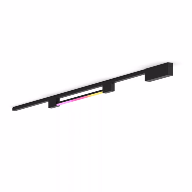 Kit de base de techo recto Philips Hue Perifo con tubo de luz LED RGB en color negro