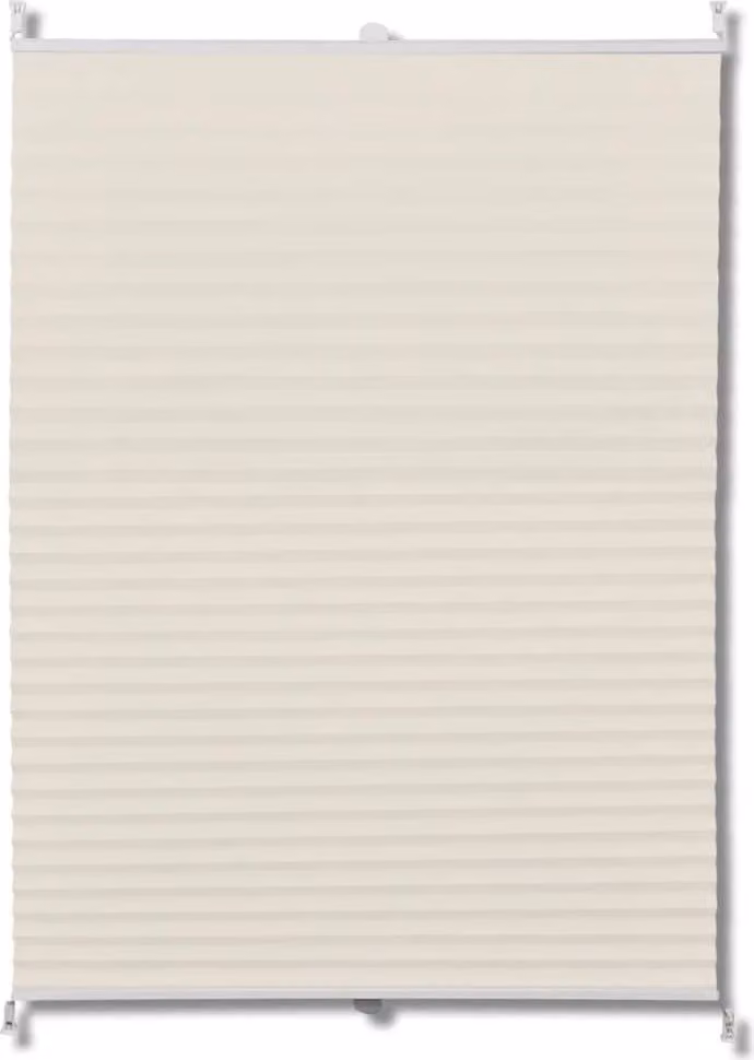 Persiana Plisé Syfax de Poliéster Semi Transparente con Cordón, Color Beige, An: 90 cm, Al: 125 cm