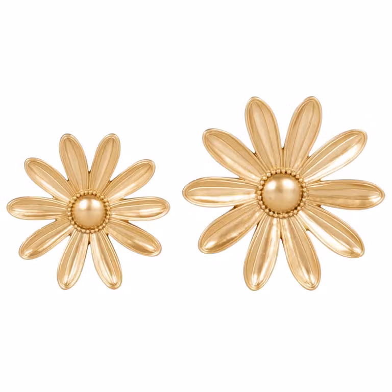 Decoraciones de pared con flores de Maisons du Monde en poliresina color dorado (pack de 2)