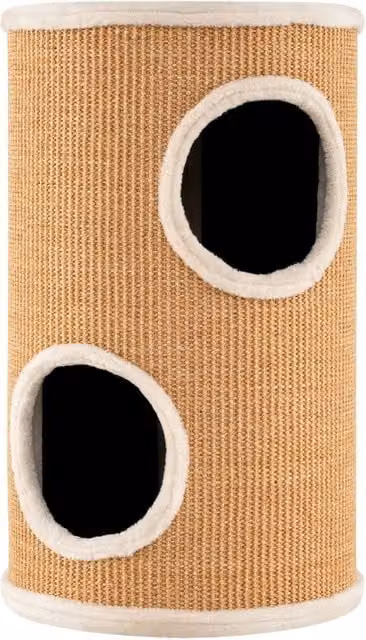 Torre para gatos NORTHIX con rascador de sisal reemplazable y cuevas en color beige y multicolor